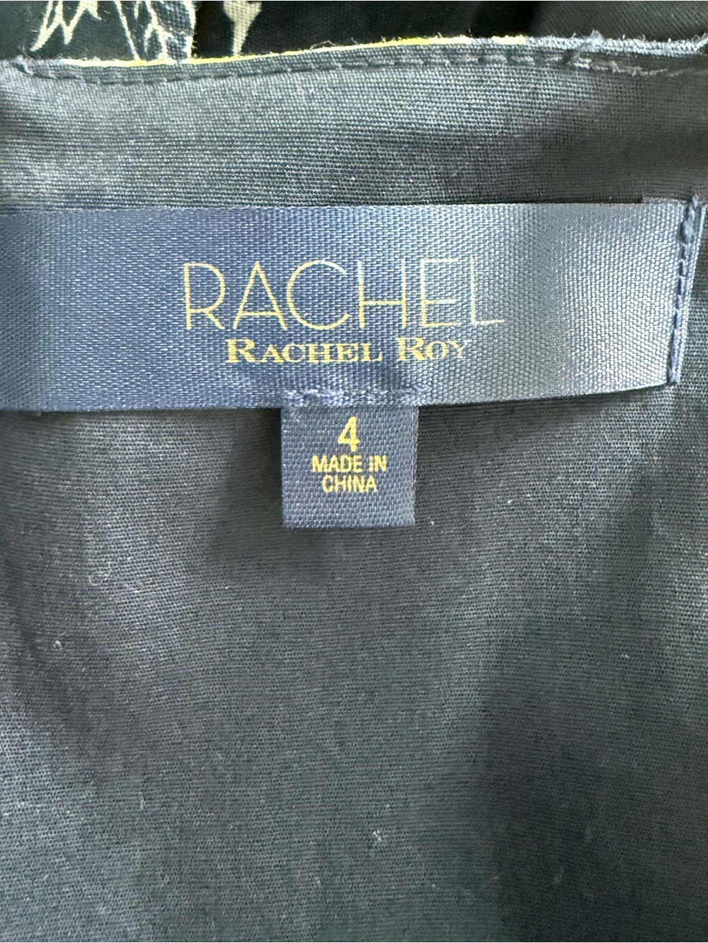 RACHEL Rachel Roy Navy Floral Midi Dress. Belt and Pockets. Stretchy. Size 4 - Picture 4 of 7